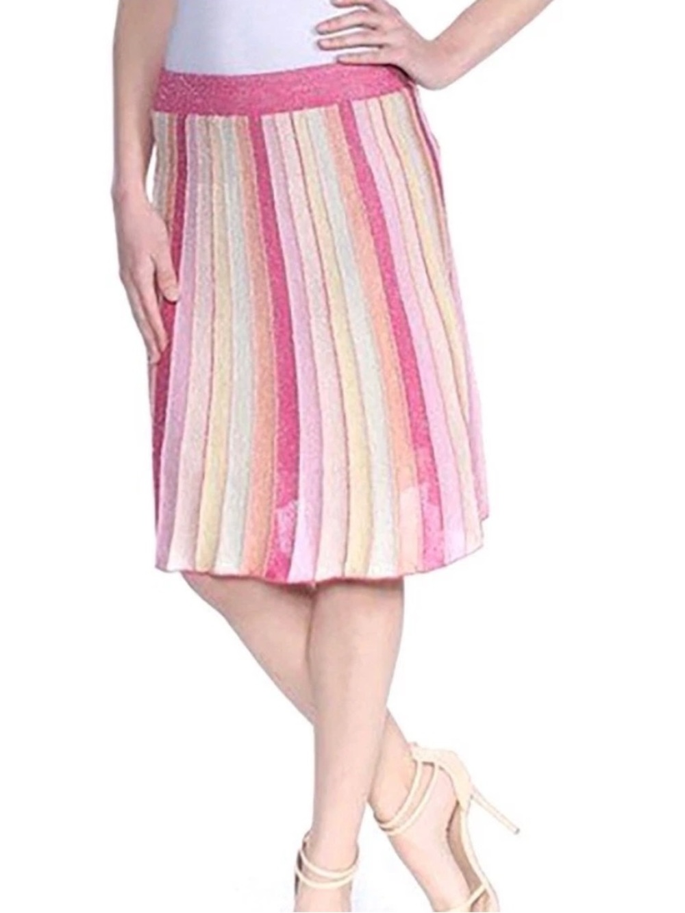 Guess metallic multi-stripe knit skirt. Shimmer. Multicolor. Rainbow . Rave. M